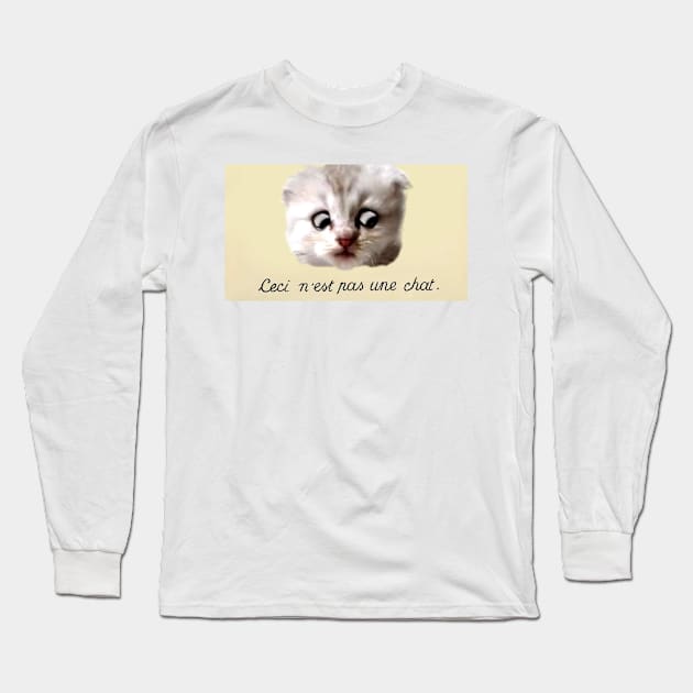 Ceci n'est pas une chat Long Sleeve T-Shirt by SHappe